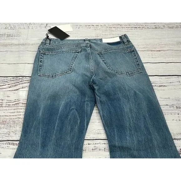 RE/DONE‎ Womens 70s Low Rise Flared Jeans Denim Stretch Lake Blue Size 27 NWT